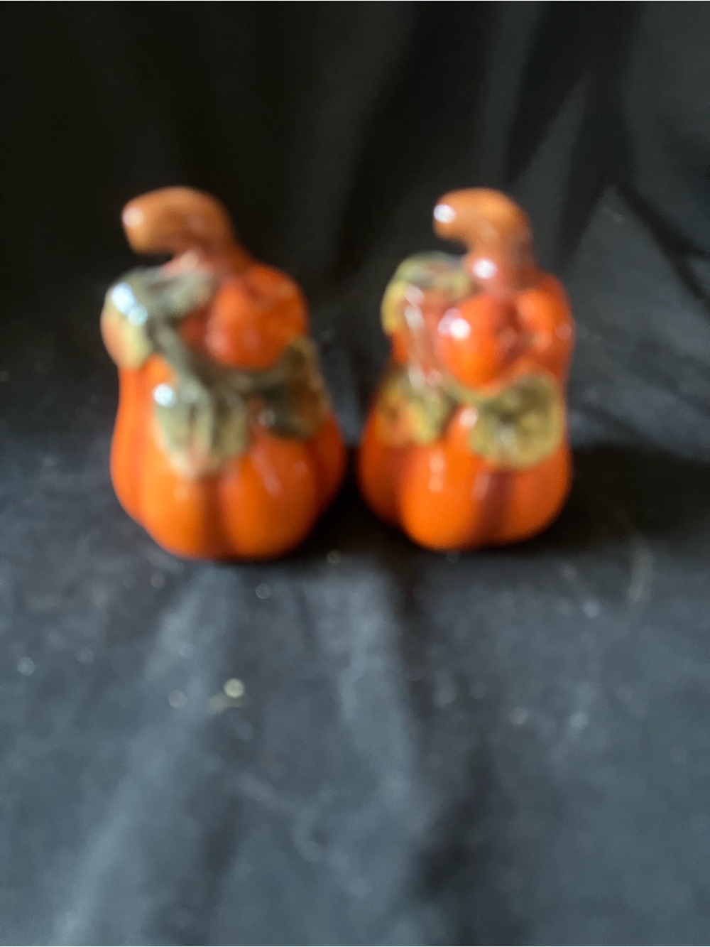 Orange Ceramic Pumpkin Pair Salt and Pepper Shakers - Home Accents